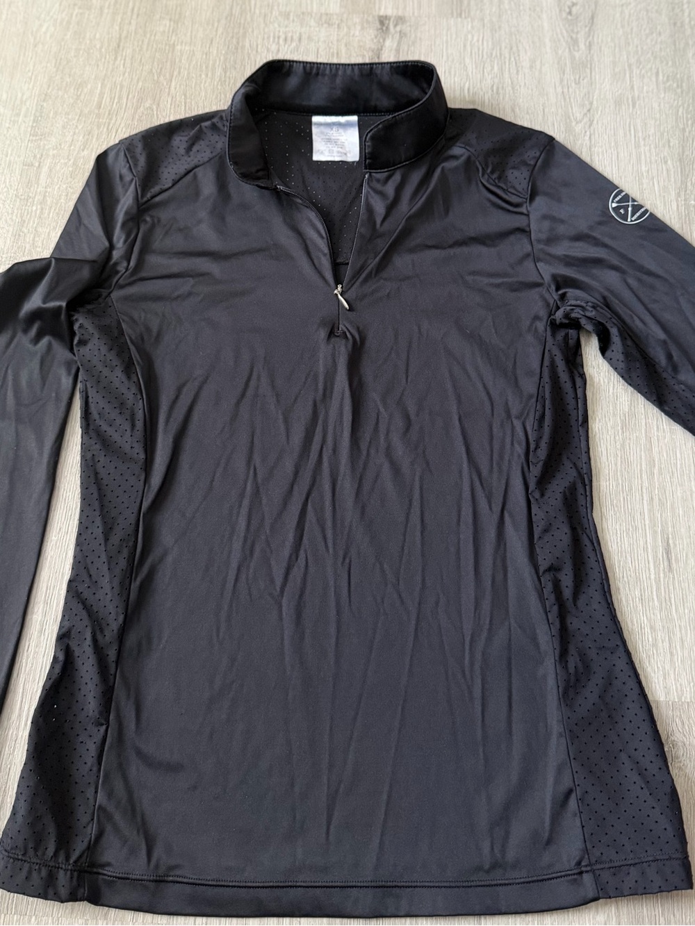 Black Long-Sleeve Quarter-Zip Performance Tee